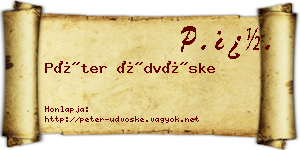 Péter Üdvöske névjegykártya